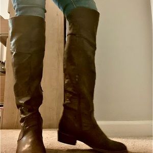 GUESS over the knee distressed brown size 7 boots
